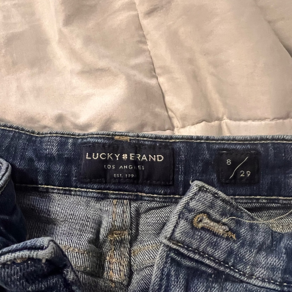 Lucky Brand Blue Jean Shorts with Frayed Hem - Picture 2 of 4